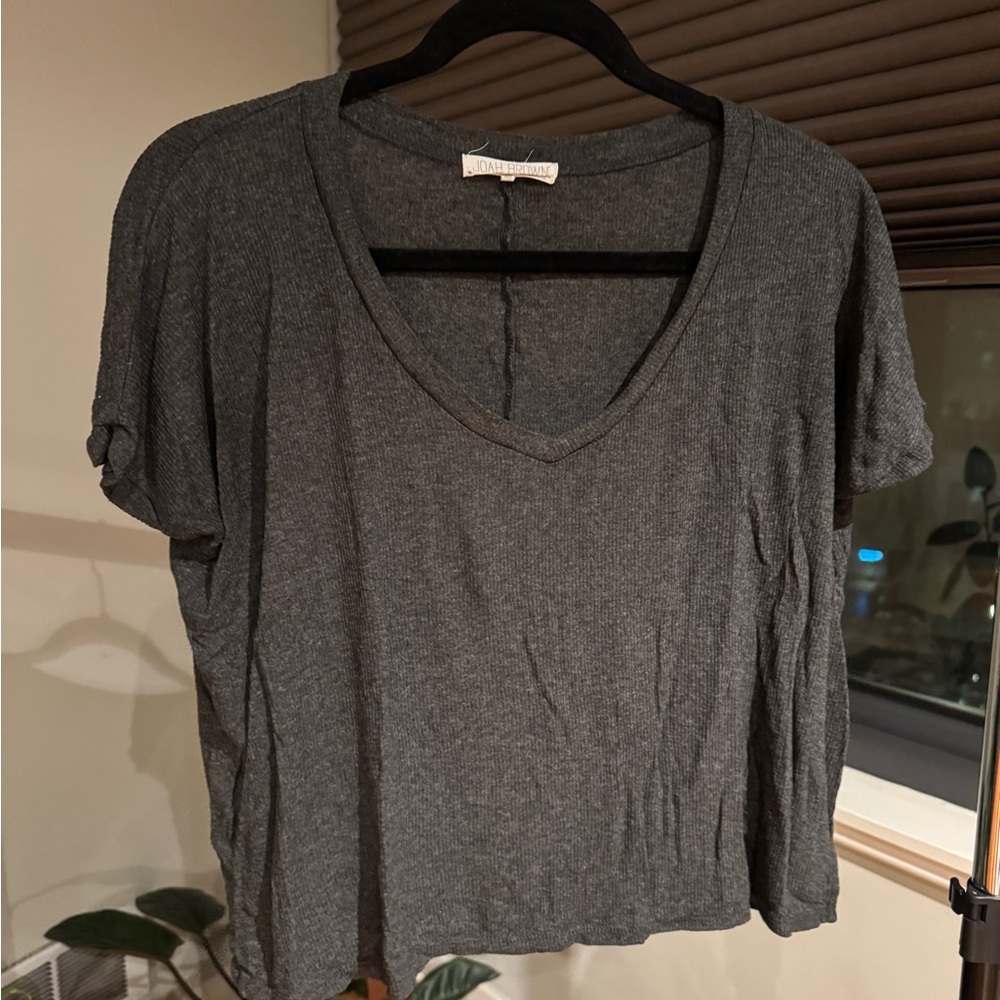 Joah Brown Gray Relaxed Fit Short Sleeve Tee